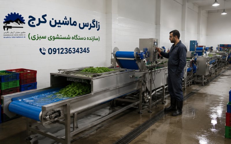راه اندازی کارگاه شستشوی سبزی برای تامین نیاز رستوران ها 2 شستشوی سبزیجات در کارگاه صنعتی
